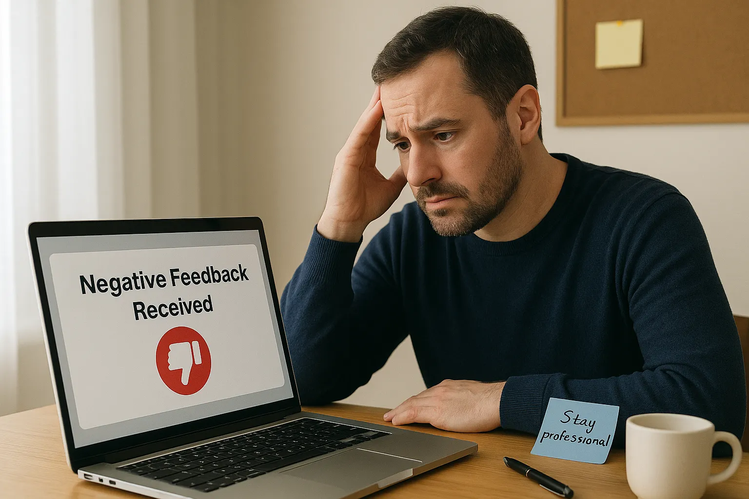 An image showing a person tensed thinking how to remove negative feedback on ebay