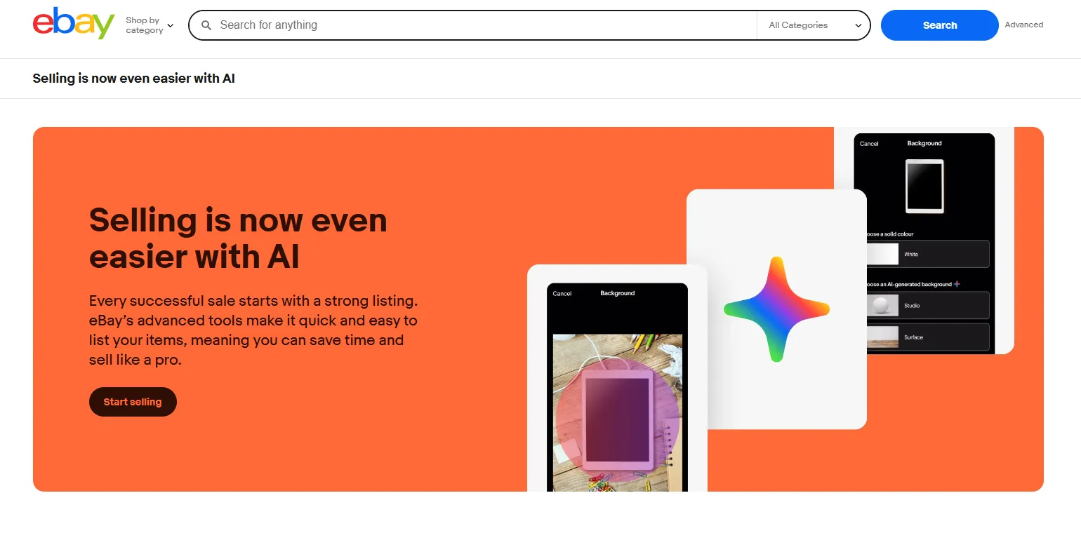 A screen shot from eBay showing The new AI enabled eBay open 2025 feature rolled out